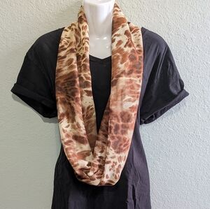 Infinity Scarf Hand Crafted Brown and Cream
